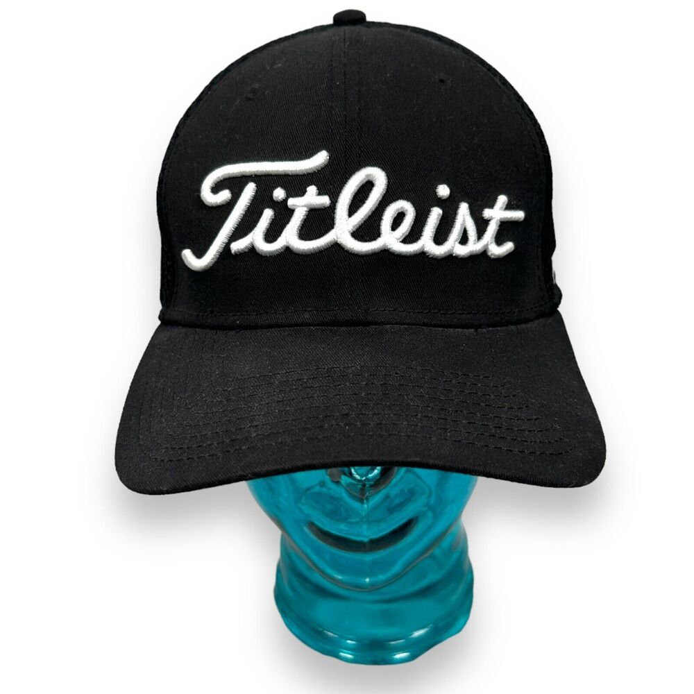 Titleist X FootJoy Pro V1 Golf Hat Baseball Cap L XL Mesh 6 Panel Stretch Black